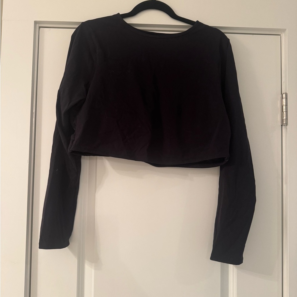 TALA Black Long Sleeve Crop Top